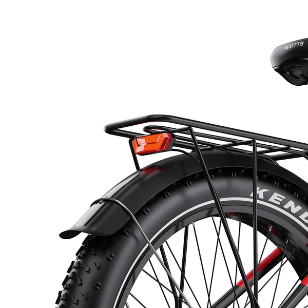 DUOTTS F26 Lite elektromos kerékpár, 500W motor, 48V 18Ah akkumulátor, 26×4.0 gumi, 50 km/h, 90 km hatótáv, hidraulikus fék – Fekete/piros