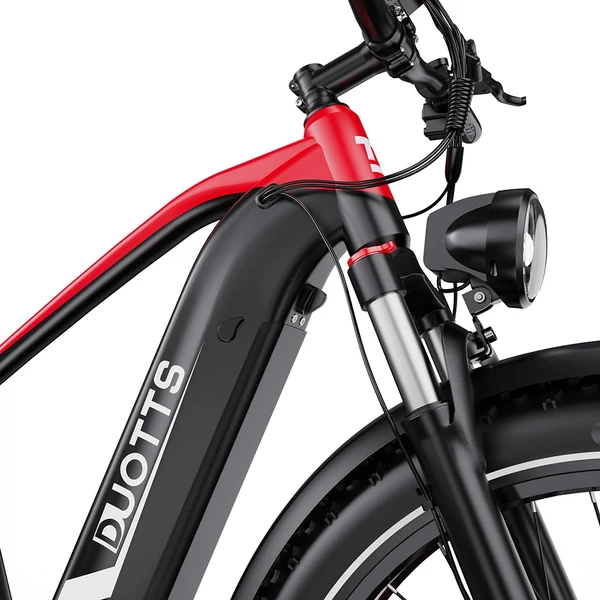 DUOTTS F26 Lite elektromos kerékpár, 500W motor, 48V 18Ah akkumulátor, 26×4.0 gumi, 50 km/h, 90 km hatótáv, hidraulikus fék – Fekete/piros