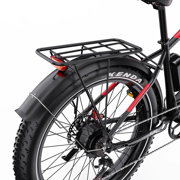 DUOTTS F26 Lite elektromos kerékpár, 500W motor, 48V 18Ah akkumulátor, 26×4.0 gumi, 50 km/h, 90 km hatótáv, hidraulikus fék – Fekete/piros