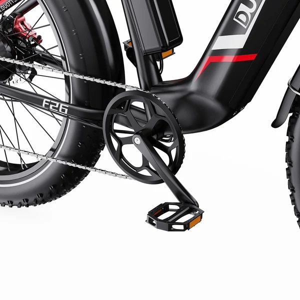 DUOTTS F26 Lite elektromos kerékpár, 500W motor, 48V 18Ah akkumulátor, 26×4.0 gumi, 50 km/h, 90 km hatótáv, hidraulikus fék – Fekete/piros