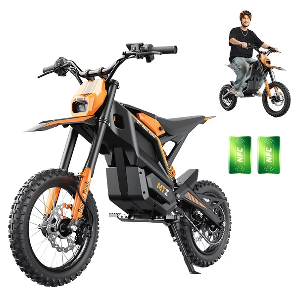MT2 elektromos motorkerékpár, 3000W csúcsteljesítmény, 48V 22.5Ah kivehető akkumulátor, 60 km/h, akár 72 km hatótáv – Narancs