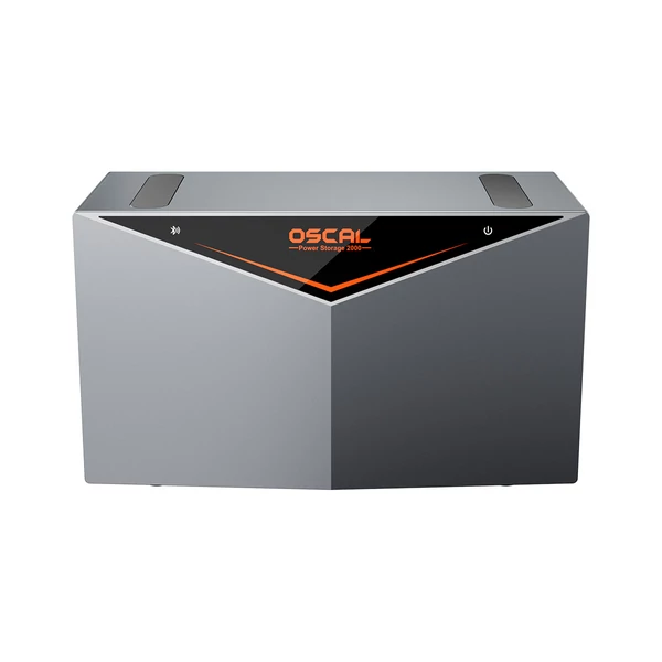 Oscal Power Storage 2000 hordozható erőmű, 1920Wh LiFePO4 akkumulátor, bővíthető 9600Wh‑ig, 1200W AC, 2400W napelemes bemenet, IP65