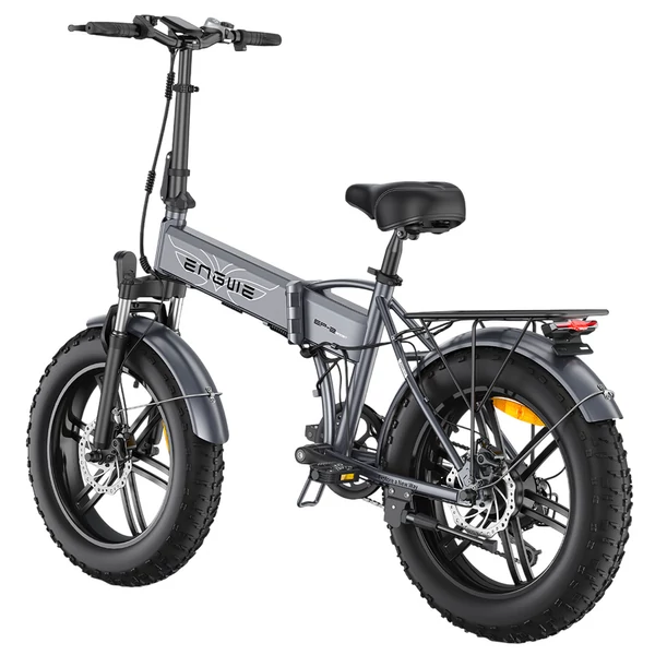 ENGWE EP-2 Boost összecsukható elektromos kerékpár, 250W, 48V 13Ah, 20×4.0 zsíros gumi, 25 km/h, 120 km hatótáv, Shimano 7 sebesség – Szürke