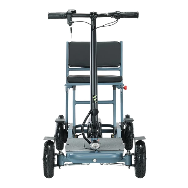 Freejoyer F7 Plus négykerekű elektromos roller üléssel, 300W motorral, 36V 21Ah akkumulátorral, 15 km/h, 35 km hatótáv – Szürke‑kék