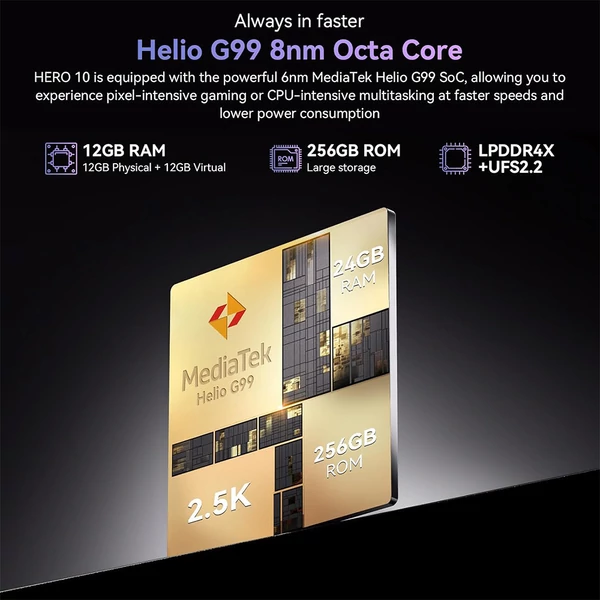Blackview HERO 10 összecsukható okostelefon, 6.9\" AMOLED, 12GB+256GB, 108MP kamera, 45W gyorstöltés, NFC, ujjlenyomat, Android 13