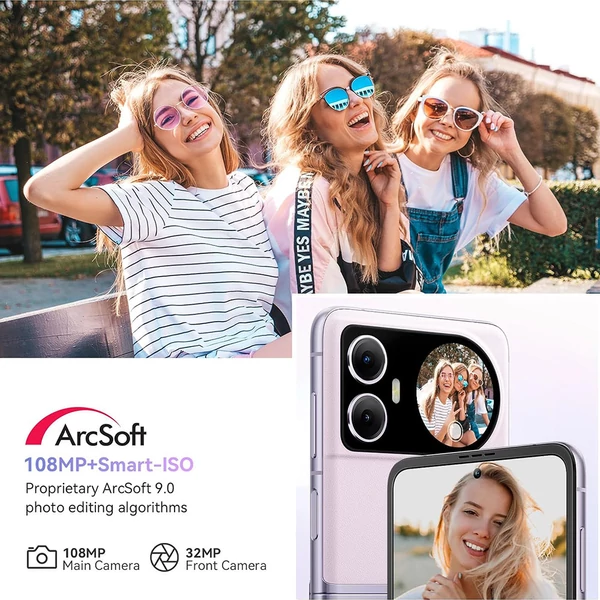 Blackview HERO 10 összecsukható okostelefon, 6.9\" AMOLED, 12GB+256GB, 108MP kamera, 45W gyorstöltés, NFC, ujjlenyomat, Android 13