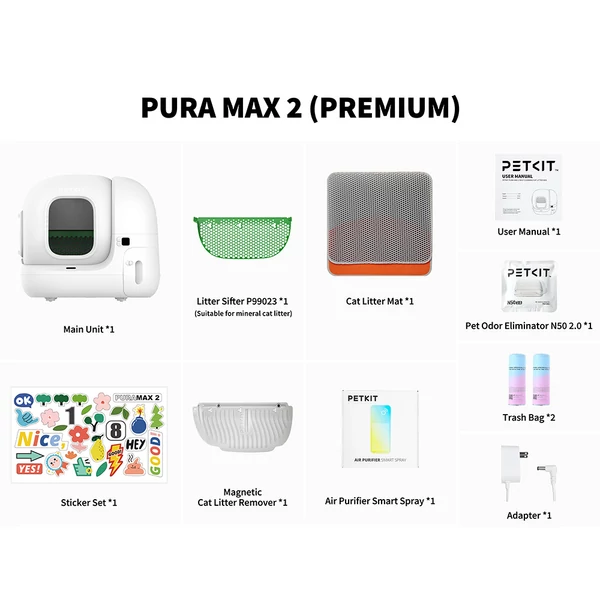 PETKIT PuraMax 2 okos macskaalom, automatikus tisztítás, 76L nagy kapacitás, szagmentes működés, egészségfigyelés, több macskához is ideális