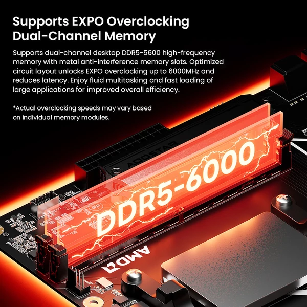 AOOSTAR TA95X3D asztali PC alaplap – Ryzen 9 9955HX3D, 16 mag, DDR5‑5600, PCIe 5.0, Dual M.2, 5G LAN, HDMI/DP