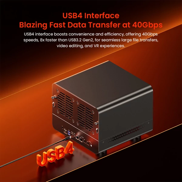 AOOSTAR WTR MAX barebone NAS mini PC, i5‑1235U, 11 rekeszes tárhely, HDMI/DP/USB4, 2×2.5G LAN + 2×10GbE SFP+