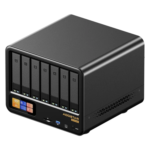 AOOSTAR WTR MAX barebone NAS mini PC, i5‑1235U, 11 rekeszes tárhely, HDMI/DP/USB4, 2×2.5G LAN + 2×10GbE SFP+