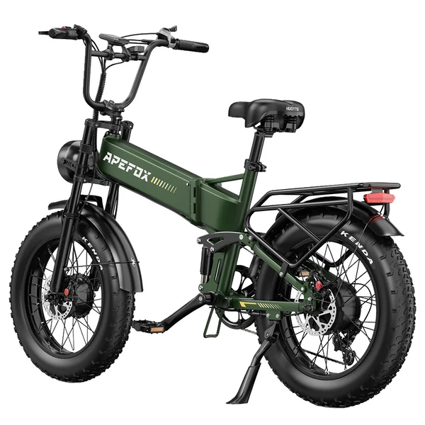 APEFOX RH20 összecsukható elektromos kerékpár, dupla 750W motor, 48V 22.5Ah akku, 50 km/h, 100 km hatótáv, 20×4.0” fat gumi – Zöld