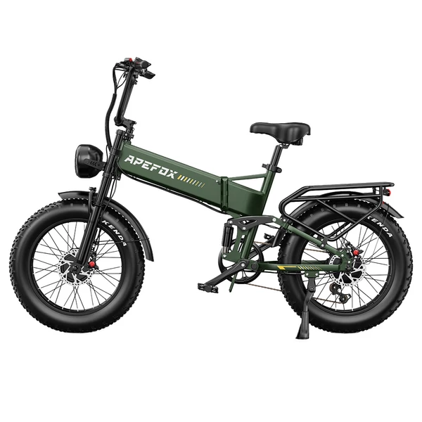 APEFOX RH20 összecsukható elektromos kerékpár, dupla 750W motor, 48V 22.5Ah akku, 50 km/h, 100 km hatótáv, 20×4.0” fat gumi – Zöld