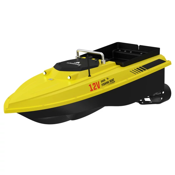 OKEEVAN D80E GPS etetőhajó – 795‑ös dupla motor, 4 m/s sebesség, 3 kg kapacitás, 500 m hatótáv, mélység‑ és hőmérsékletmérés – Sárga