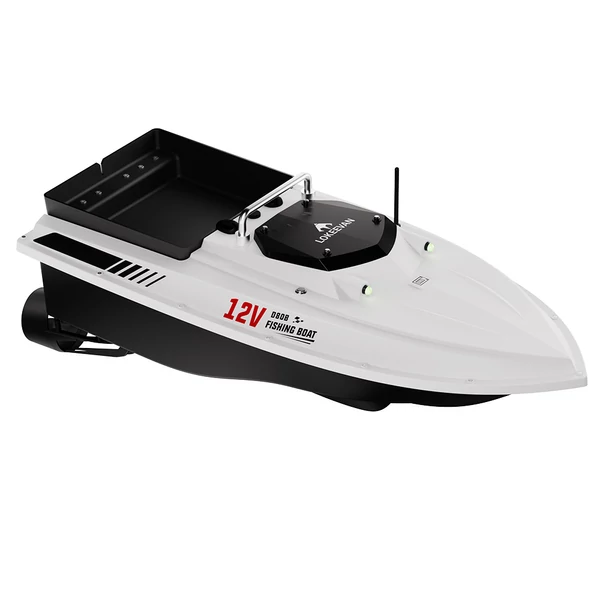 LOKEEVAN D80B GPS etetőhajó – 795‑ös dupla motor, 3.6 m/s sebesség, 2 kg etetőtartály, 500 m hatótáv, automata visszatérés, vízálló test – Fehér