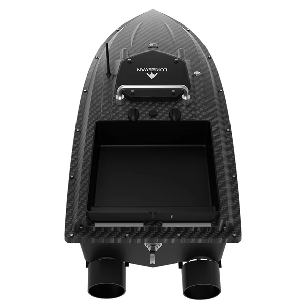 LOKEEVAN D80B GPS etetőhajó – 795‑ös dupla motor, 3.6 m/s sebesség, 2 kg etetőtartály, 500 m hatótáv, automata visszatérés, vízálló test – Fekete