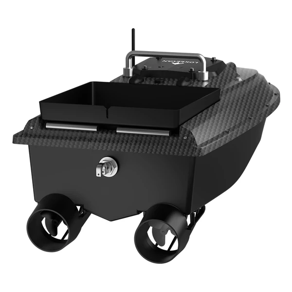 LOKEEVAN D80B GPS etetőhajó – 795‑ös dupla motor, 3.6 m/s sebesség, 2 kg etetőtartály, 500 m hatótáv, automata visszatérés, vízálló test – Fekete