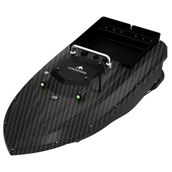 LOKEEVAN D80B GPS etetőhajó – 795‑ös dupla motor, 3.6 m/s sebesség, 2 kg etetőtartály, 500 m hatótáv, automata visszatérés, vízálló test – Fekete