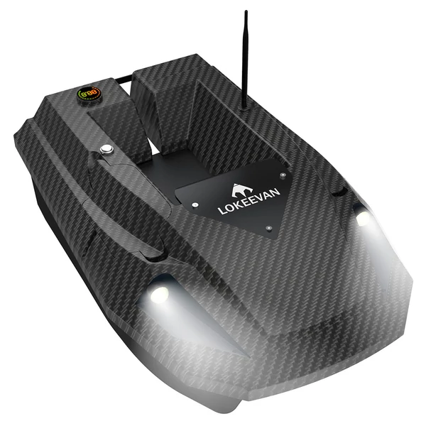 LOKEEVAN D50B GPS etetőhajó, 12V dupla nagy nyomatékú motor, GPS+Beidou, 500 m hatótáv, 2 kg tartály, 15600 mAh akkumulátor – Fekete