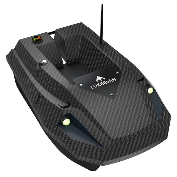 LOKEEVAN D50B GPS etetőhajó, 12V dupla nagy nyomatékú motor, GPS+Beidou, 500 m hatótáv, 2 kg tartály, 15600 mAh akkumulátor – Fekete