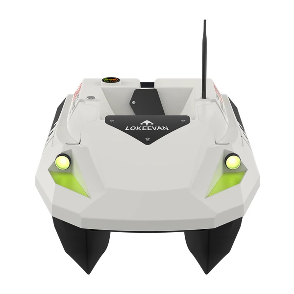 LOKEEVAN D50B GPS etetőhajó, 12V dupla nagy nyomatékú motor, GPS+Beidou, 500 m hatótáv, 2 kg tartály, 15600 mAh akkumulátor – Fehér