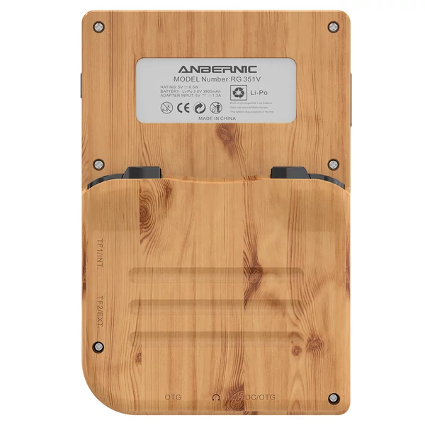 ANBERNIC RG351V retro kézikonzol, RK3326 1.5GHz quad‑core, 3.5\" IPS OCA kijelző, 7000+ játék, 16GB+64GB tárhely, Linux emulátor NDS/N64/DC/PSP/PS1