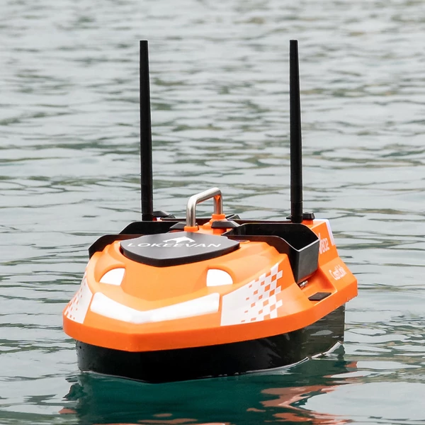 LOKEEVAN V802 Pro GPS etetőhajó, 160 útvonal, 3 kg kapacitás, 4 független tartály, 500 m hatótáv, dupla akkumulátor – Narancs