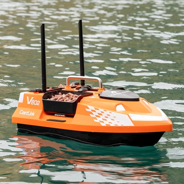 LOKEEVAN V802 Pro GPS etetőhajó, 160 útvonal, 3 kg kapacitás, 4 független tartály, 500 m hatótáv, dupla akkumulátor – Narancs