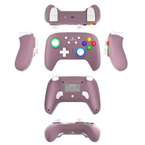 ANBERNIC RG P01 játékvezérlő – Hall-effekt ravaszok, giroszkóp, BT/2.4G/vezetékes, PC/Android/iOS/Switch kompatibilis – Lila