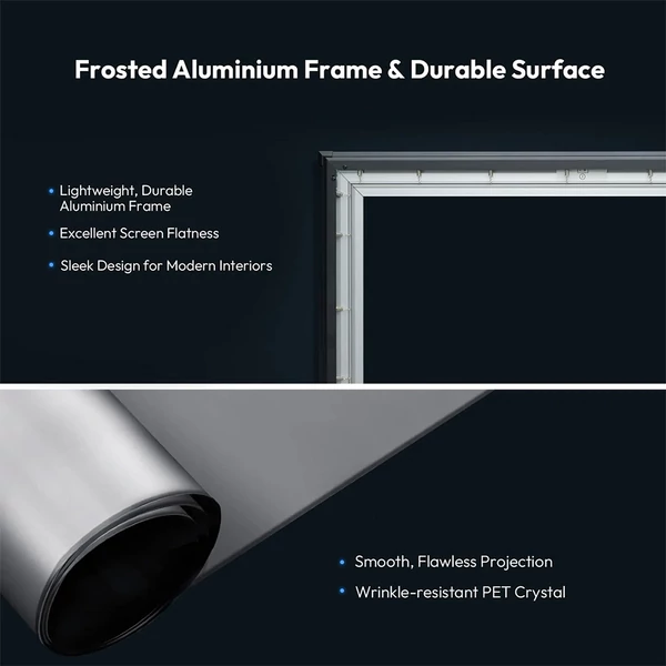 ProjeStar 120" vetítővászon, 4K UHD UST ALR PET Crystal, 85% fényelnyelés, 0.6 gain, 160° látószög, 16:9, 3D támogatás