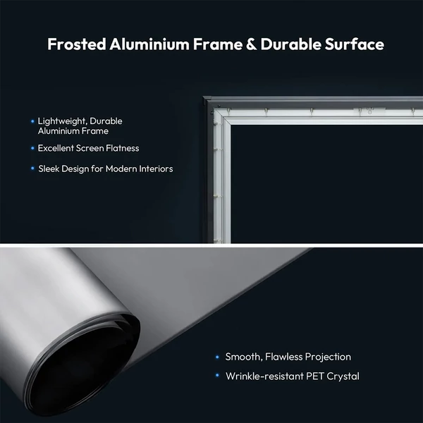 ProjeStar 100" vetítővászon, 4K UHD UST ALR PET Crystal, 85% fényelnyelés, 0.6 gain, 160° látószög, 16:9, 3D támogatás