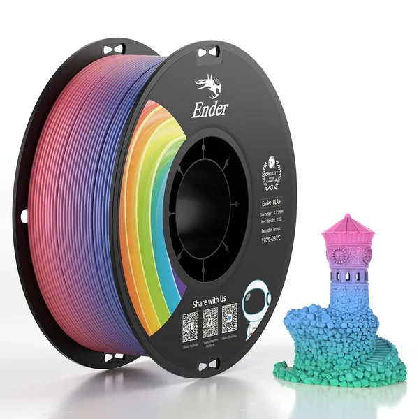 Creality Ender-PLA Pro (PLA+) filament – szivárvány színű, prémium 3D nyomtató alapanyag