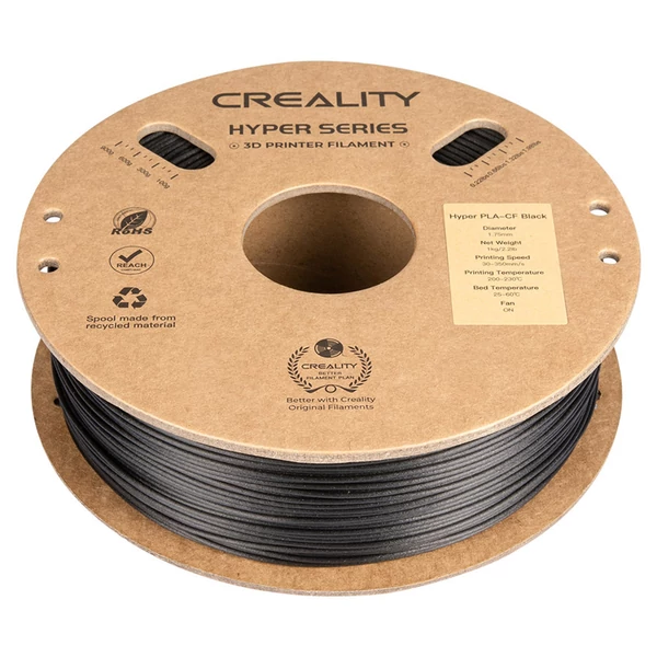 5kg Creality Hyper PLA‑CF filament fekete – nagy szilárdságú, szénszálas 3D nyomtató alapanyag