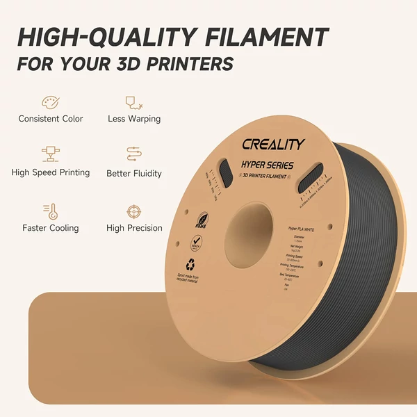 Creality Hyper-PLA 1kg filament – fekete, gyors és pontos nyomtatáshoz