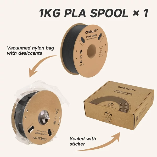 Creality Hyper-PLA 1kg filament – fekete, gyors és pontos nyomtatáshoz
