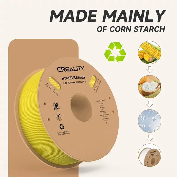 Creality Hyper-PLA 1kg filament – sárga, gyors és pontos nyomtatáshoz