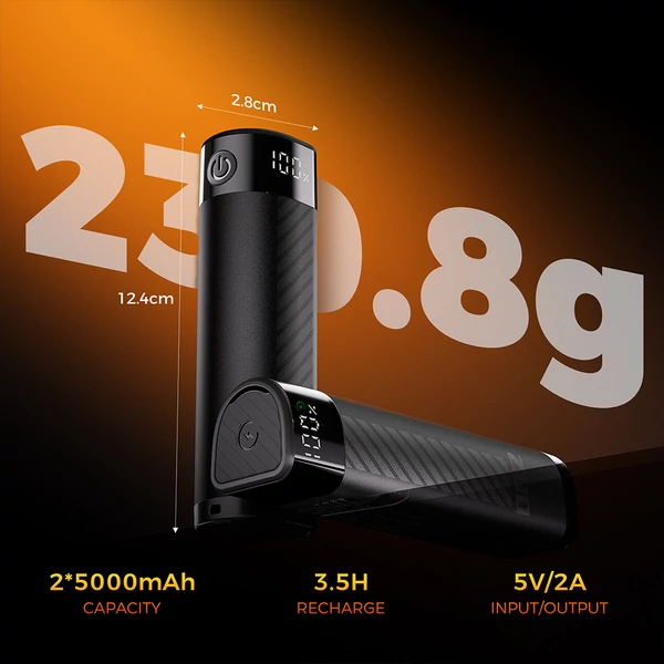 Flashfish YZC04 mágneses kézmelegítő 2‑az‑1‑ben, LED kijelzővel, 3.5 órás gyorstöltéssel, 2×5000 mAh, kompakt és hordozható