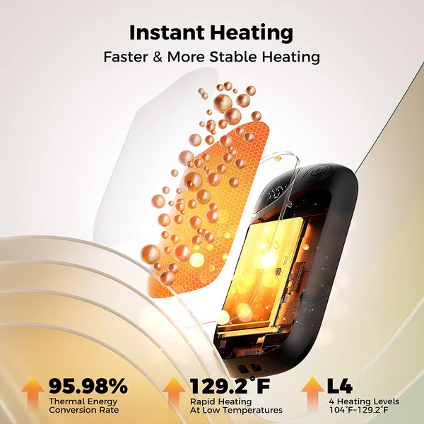 Flashfish ST01 mágneses kézmelegítő, 2 az 1-ben, gyors 3,5 órás töltés, 360° fűtés, 4 fokozat, 2×3500 mAh, zsebméret