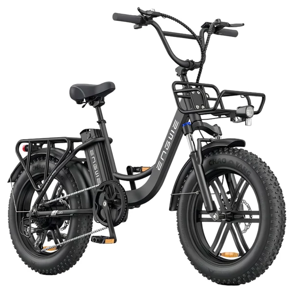 ENGWE L20 BOOST elektromos kerékpár, 250W motor, 48V 13Ah akkumulátor, 20×4'' vastag gumi, 25 km/h, 126 km hatótáv – Fekete