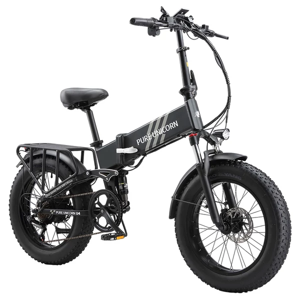 PURE UNICORN U4 összecsukható elektromos kerékpár, 1000W motor, 48V 15Ah akku, 20×4'' vastag gumi, 48 km/h, 60 km hatótáv, hidraulikus fék