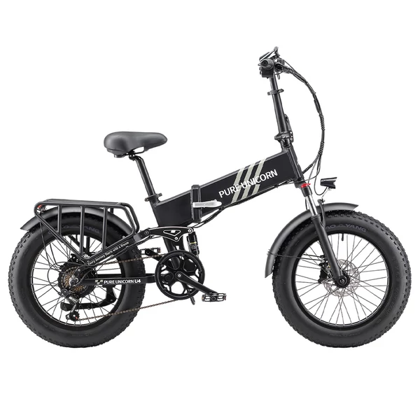 PURE UNICORN U4 összecsukható elektromos kerékpár, 1000W motor, 48V 15Ah akku, 20×4'' vastag gumi, 48 km/h, 60 km hatótáv, hidraulikus fék