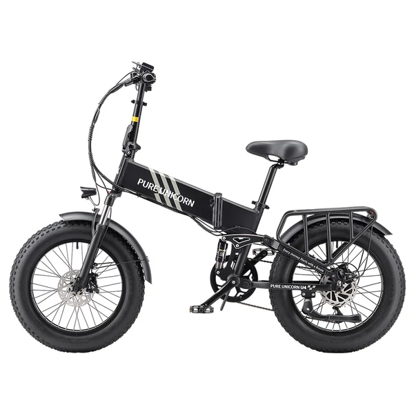 PURE UNICORN U4 összecsukható elektromos kerékpár, 1000W motor, 48V 15Ah akku, 20×4'' vastag gumi, 48 km/h, 60 km hatótáv, hidraulikus fék