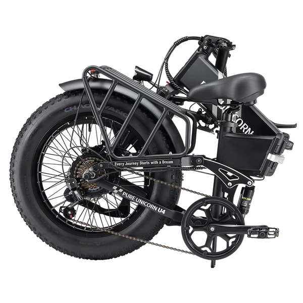 PURE UNICORN U4 összecsukható elektromos kerékpár, 1000W motor, 48V 15Ah akku, 20×4'' vastag gumi, 48 km/h, 60 km hatótáv, hidraulikus fék