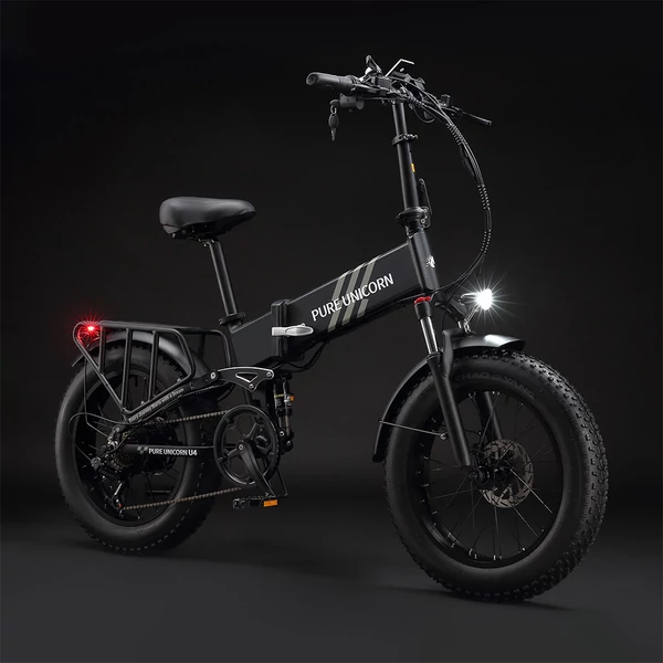 PURE UNICORN U4 összecsukható elektromos kerékpár, 1000W motor, 48V 15Ah akku, 20×4'' vastag gumi, 48 km/h, 60 km hatótáv, hidraulikus fék