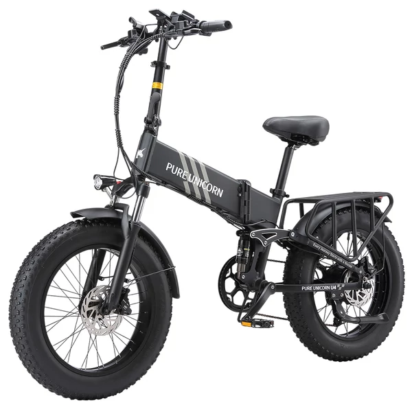 PURE UNICORN U4 összecsukható elektromos kerékpár, 1000W motor, 48V 15Ah akku, 20×4'' vastag gumi, 48 km/h, 60 km hatótáv, hidraulikus fék