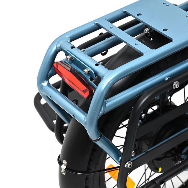 ONESPORT OT01 elektromos teherszállító kerékpár, 650W motor, 48V 27Ah akkumulátor, 20×2.6 gumi, 25 km/h, 100 km hatótáv – Kék