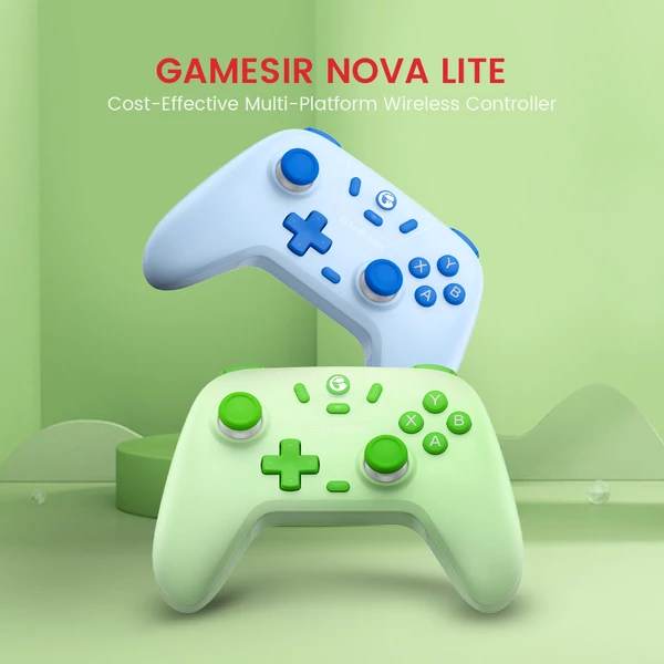 GameSir Nova Lite vezeték nélküli játékvezérlő, hárommódú csatlakozás, PC / Steam / Android / iOS / Switch kompatibilis – Szürke