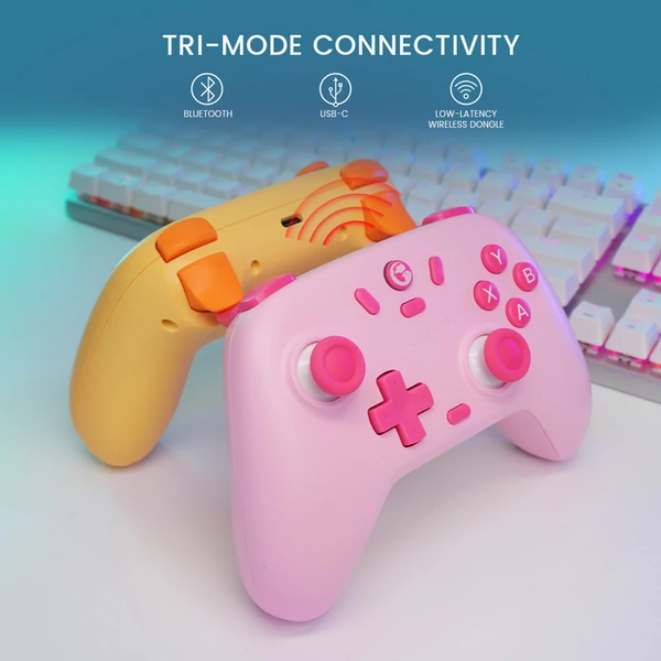 GameSir Nova Lite vezeték nélküli játékvezérlő, hárommódú csatlakozás, PC / Steam / Android / iOS / Switch kompatibilis – Fekete