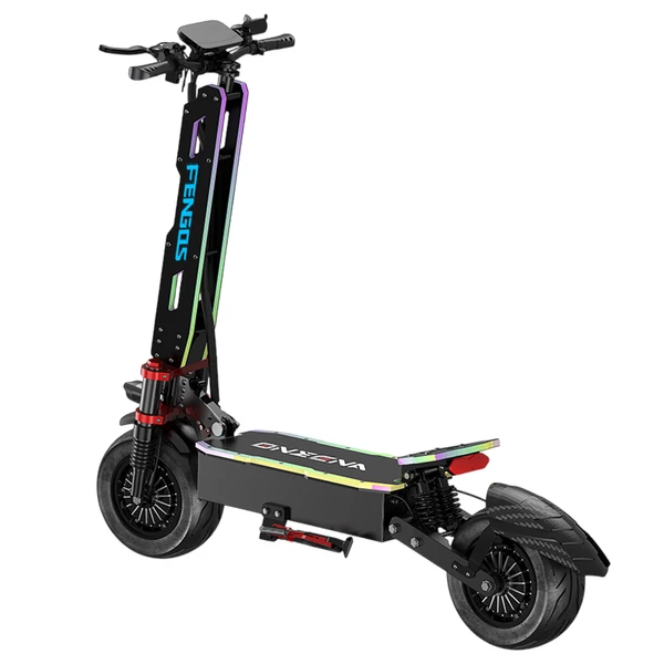 FENGQS GT9 elektromos roller, 2×3500W motor, 60V 38Ah akkumulátor, 12” kerék, 80 km/h, 96 km hatótáv, tárcsafék, dupla rugózás, okos kijelző