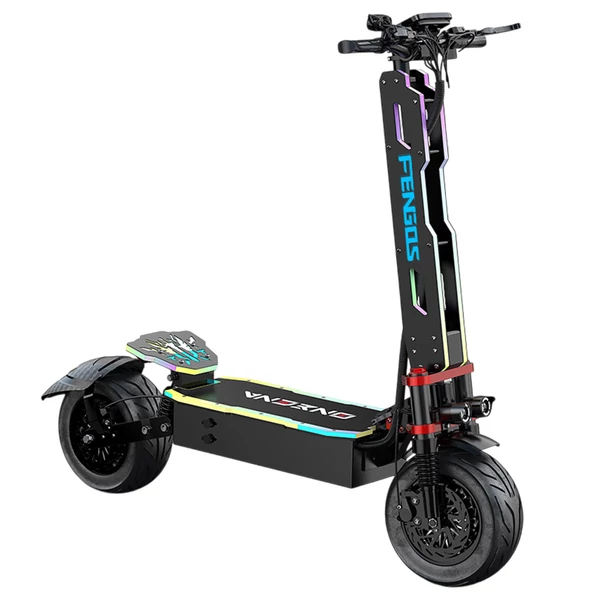 FENGQS GT9 elektromos roller, 2×3500W motor, 60V 38Ah akkumulátor, 12” kerék, 80 km/h, 96 km hatótáv, tárcsafék, dupla rugózás, okos kijelző