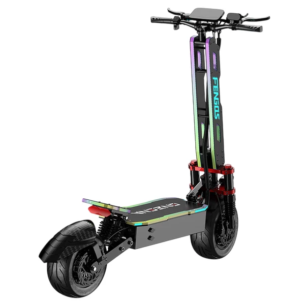 FENGQS GT9 elektromos roller, 2×3500W motor, 60V 38Ah akkumulátor, 12” kerék, 80 km/h, 96 km hatótáv, tárcsafék, dupla rugózás, okos kijelző